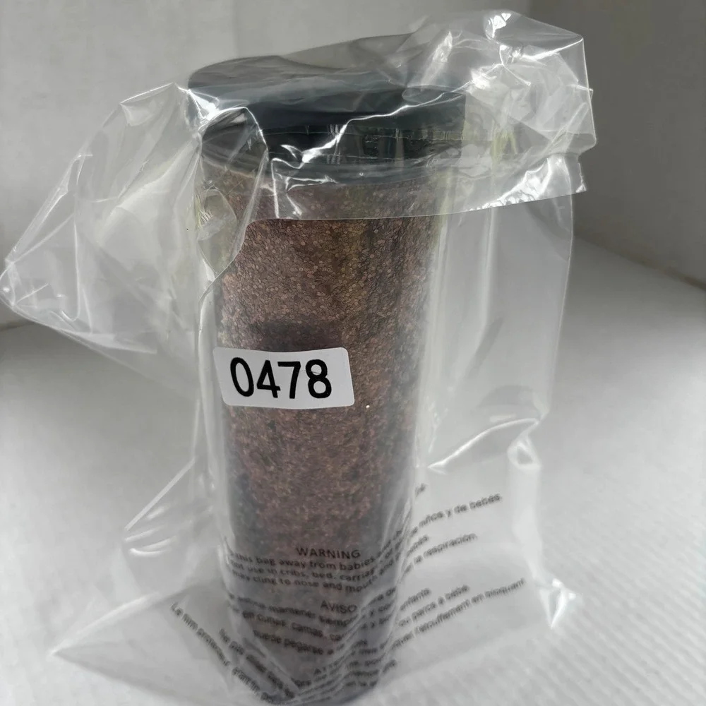 Starbucks Bronze Copper Glitter Acrylic Tumbler 16oz Travel Cold Cup New‎